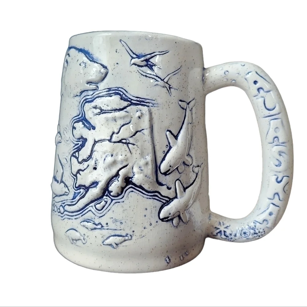 Vintage Handmade Alaska 3d Wildlife Coffee Mug